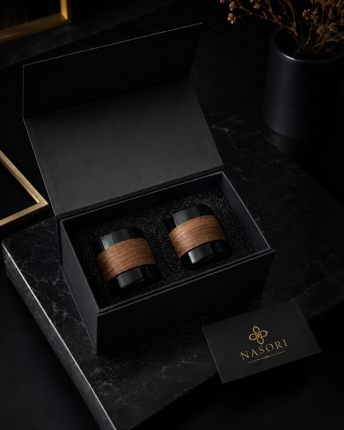 NASORI Whisky-Glas mit Eichenholz-Band