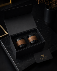 NASORI DUO – Personalisierbares Rauchglas-Set mit Holz-Sleeves