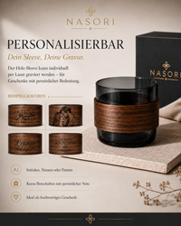 NASORI DUO – Personalisierbares Rauchglas-Set mit Holz-Sleeves